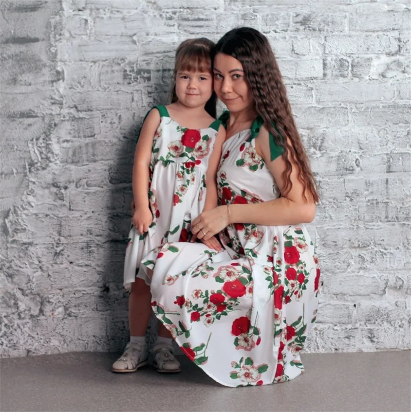 

Летнее Длинное Платье, семейная одежда, платье для матери и дочери, От 1 до 6 лет, платья для мамы и дочери, пляжная одежда, повседневная одежда