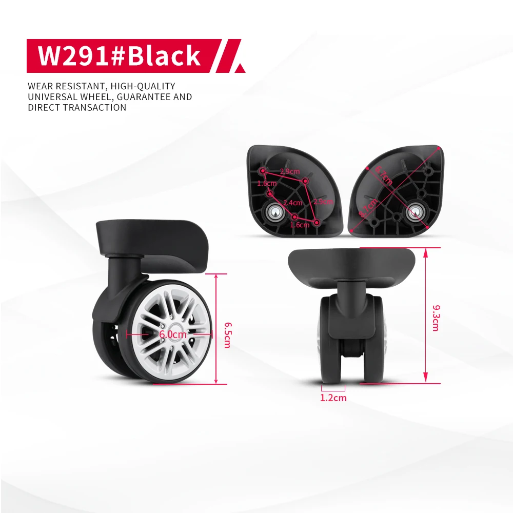 DILONG W291 Universal wheel password case roller luggage trolley suitcase replacement accessories spring shock-absorbing wheels