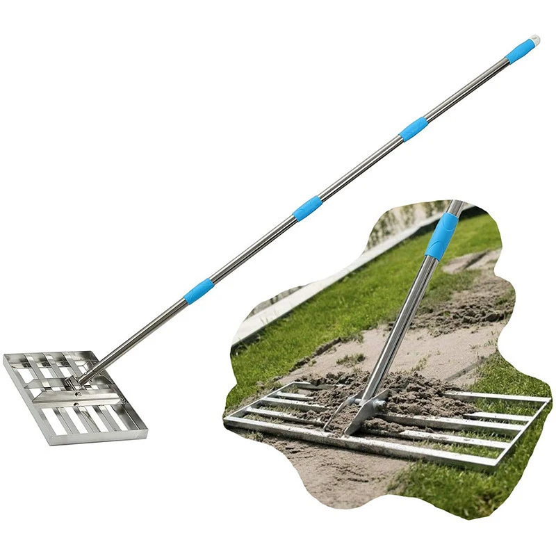 Golf Course Leveler 1.6M Stainless Steel Lawn Finisher Flat Sand Chopper Gardening Tools Manual Leveler
