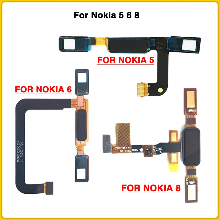 Кнопка Домой датчик отпечатков пальцев гибкий кабель для Nokia 5 6 8 сенсор Touch ID отпечатков пальцев Flex ленты запасные части