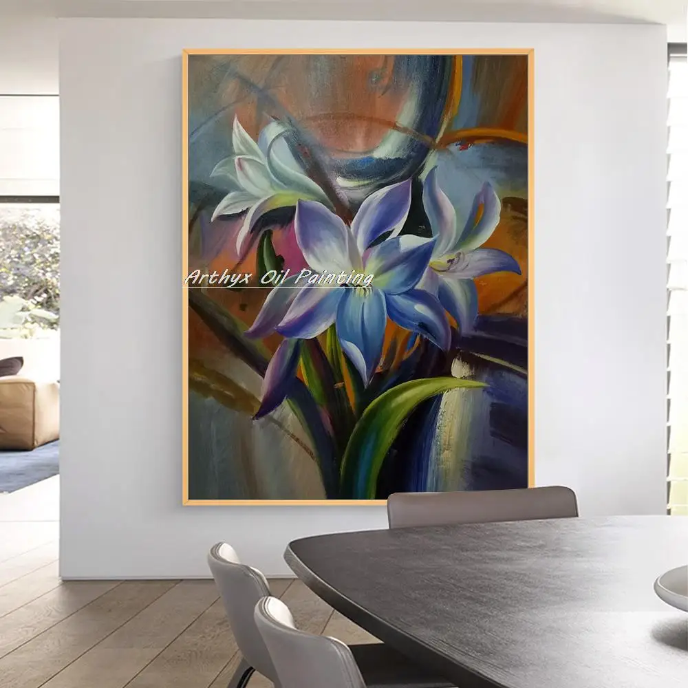 

Arthyx Hand Painted Flower Oil Painting On Canvas Modern Wall Paintings Abstract Pop Art Picture For Living Room Home Decoration
