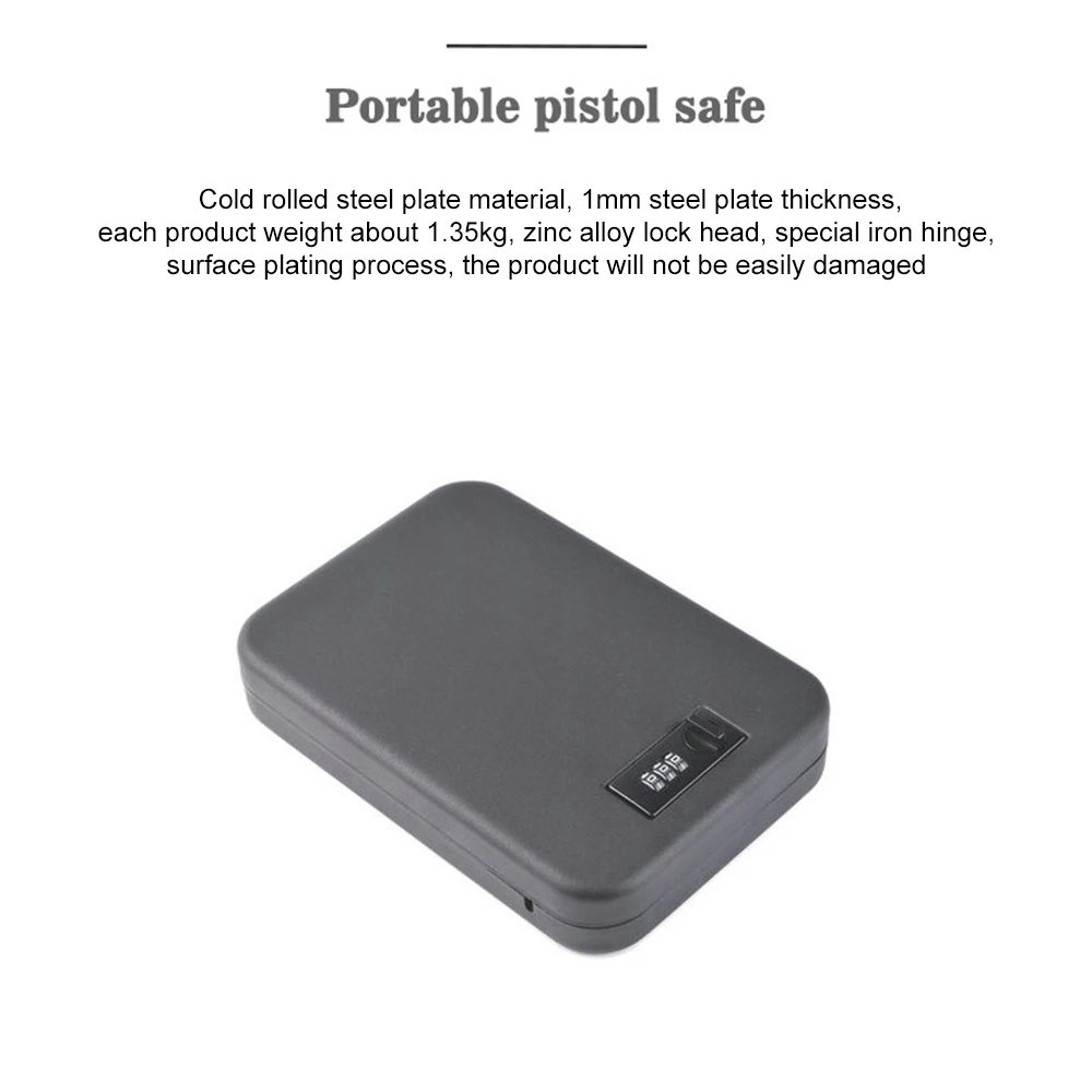 Dialing Wheel Password Safes Portable Car Safebox Handgun Valuables Money Jewelry Storage Box Security Pistol Strongbox | Безопасность и