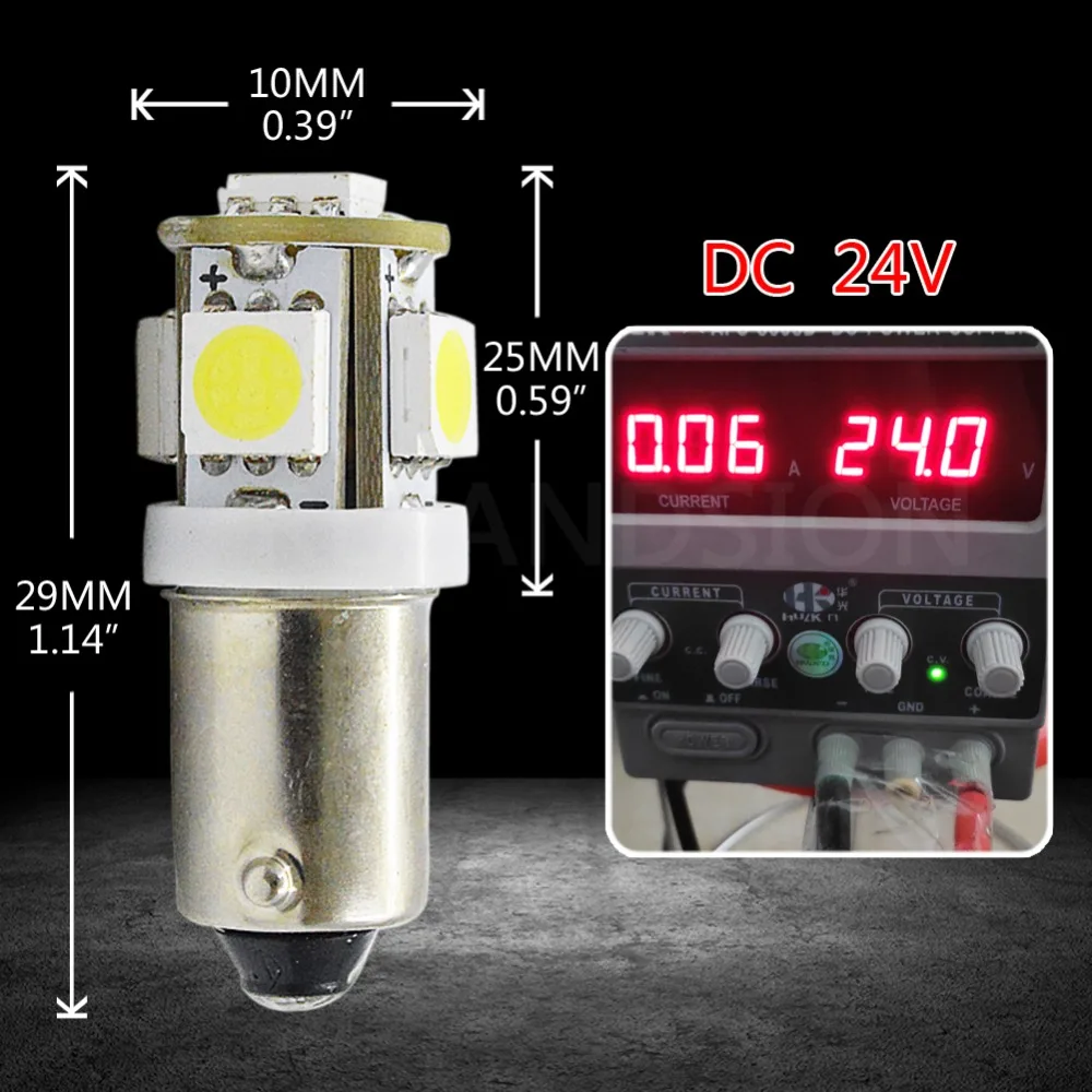2X6 в, 12 В, 24 В постоянного тока, BA9S T4W BAX9S BAY9S H21W 5050 5SMD 6000K Автомобиль Мотоцикл Скутер светодиодный лампы GLB951 GLB293 без полярности белый 100LM