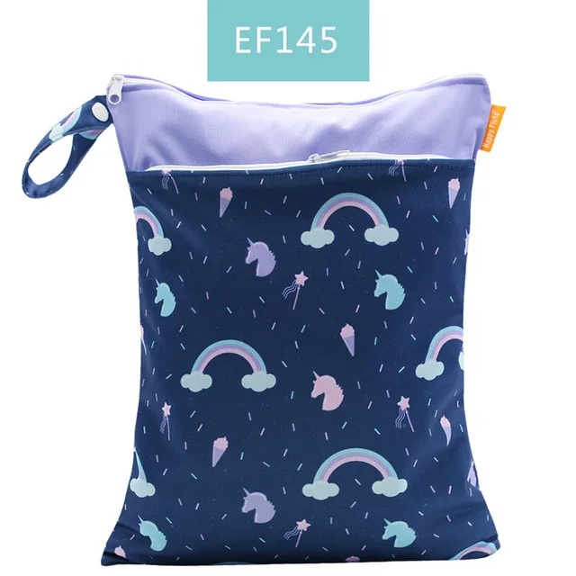 EF145 30x40CM Hylidge печатная водонепроницаемая сумка с двойным карманом для влажных и сухих подгузников многоразовая сумка для закусок тканевые сумки с ручками для мокрого плавания 30*40 см тканевые сэндвич-сумки - Цвет: EF145 30x40CM