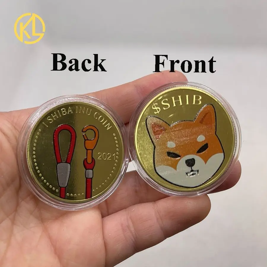 Иллюстратор Dogecoin монета Шиба-ину (шиб) криптовалютическая металлическая