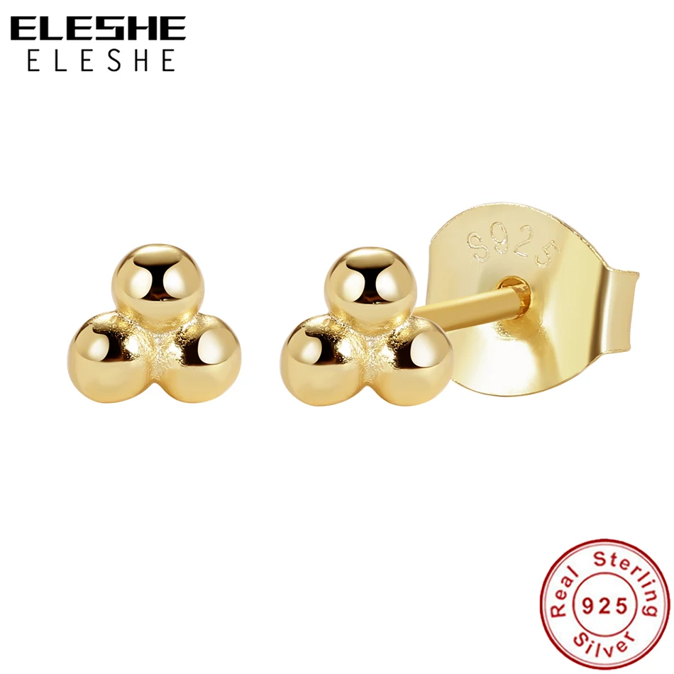 ELESHE 925 пробы серебро Tria из бисера серьги со шпилькой для Для женщин 18K