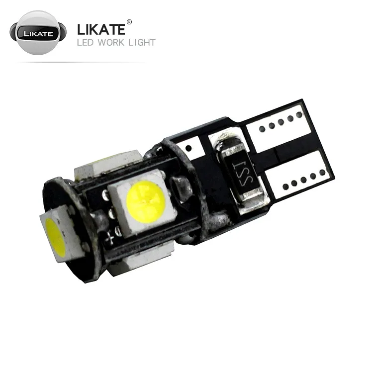 

Светодиодная лампа декодирования T10 с рассеиванием тепла алюминий T10 5smd 5050 Светодиодный индикатор ширины