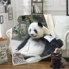 3D одеяло с милыми пандами и забавными персонажами, одеяло с принтом шерпы на кровати, домашний текстиль, одеяло в мечтательном стиле