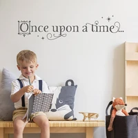 once upon a time decal kids room wall sticker imagination quote pretend dress up area bookshelf decor childs room decor