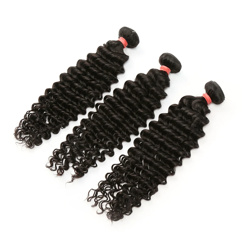 

Luvin Hair Deep Wave Bundles With Closure Remy Malaysian Hair 30 Inch 13*4 Lace Closure 3 Bundles With Closure Hair Extension