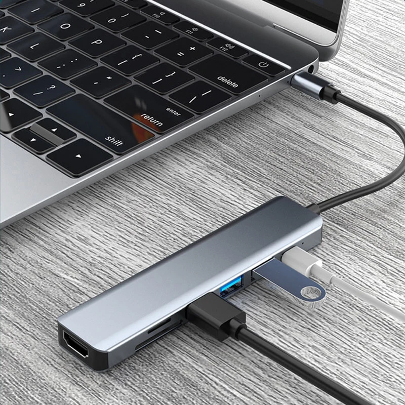 Док-станция USB Type-C разветвитель на HDMI 4K Thunderbolt 3 адаптер для ноутбука с PD SD TF RJ45 Macbook