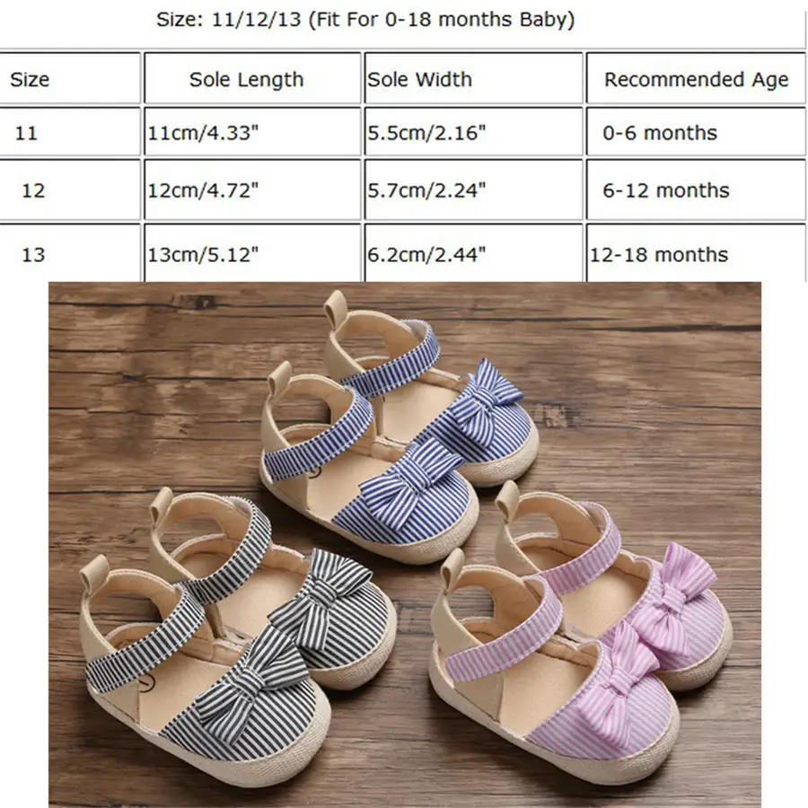 

Fashion Infant Baby Girl Princess Soft Sole Bow canvas Sandals Toddler Summer Shoes Bow-Knot Sandal 2019 New 0-18M