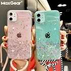 Блестящий Прозрачный мягкий чехол для iPhone 11 Pro X XS MAX XR 6 6S 7 8 Plus, чехол для телефона с подвеской и ремешком для iPhone SE 2020