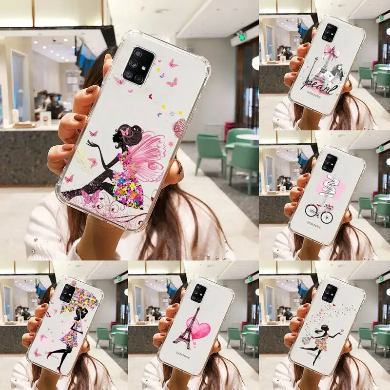 

Eiffel Tower Phone Case Transparent For Samsung A51 A50 A71 A70 A81 M60S Note S21 S 20 10 9 8 11 E Plus Ultra