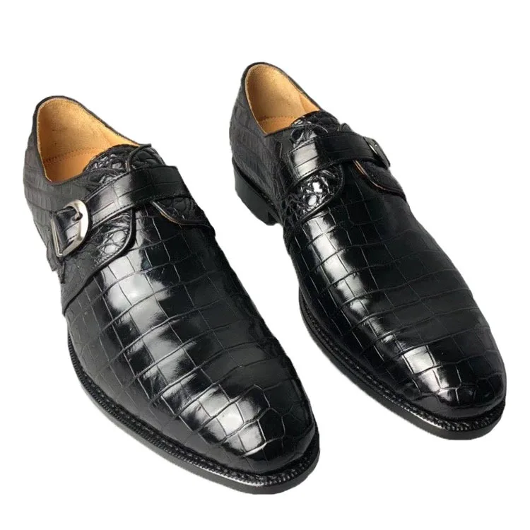 Аутентичные крокодиловой кожи живота ручной работы бизнесменов Туфли под платье