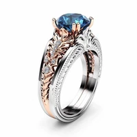14k rose gold color diamond ring for women bizuteria bague etoile sapphire diamond wedding topaz anillo bijoux femme jewellery