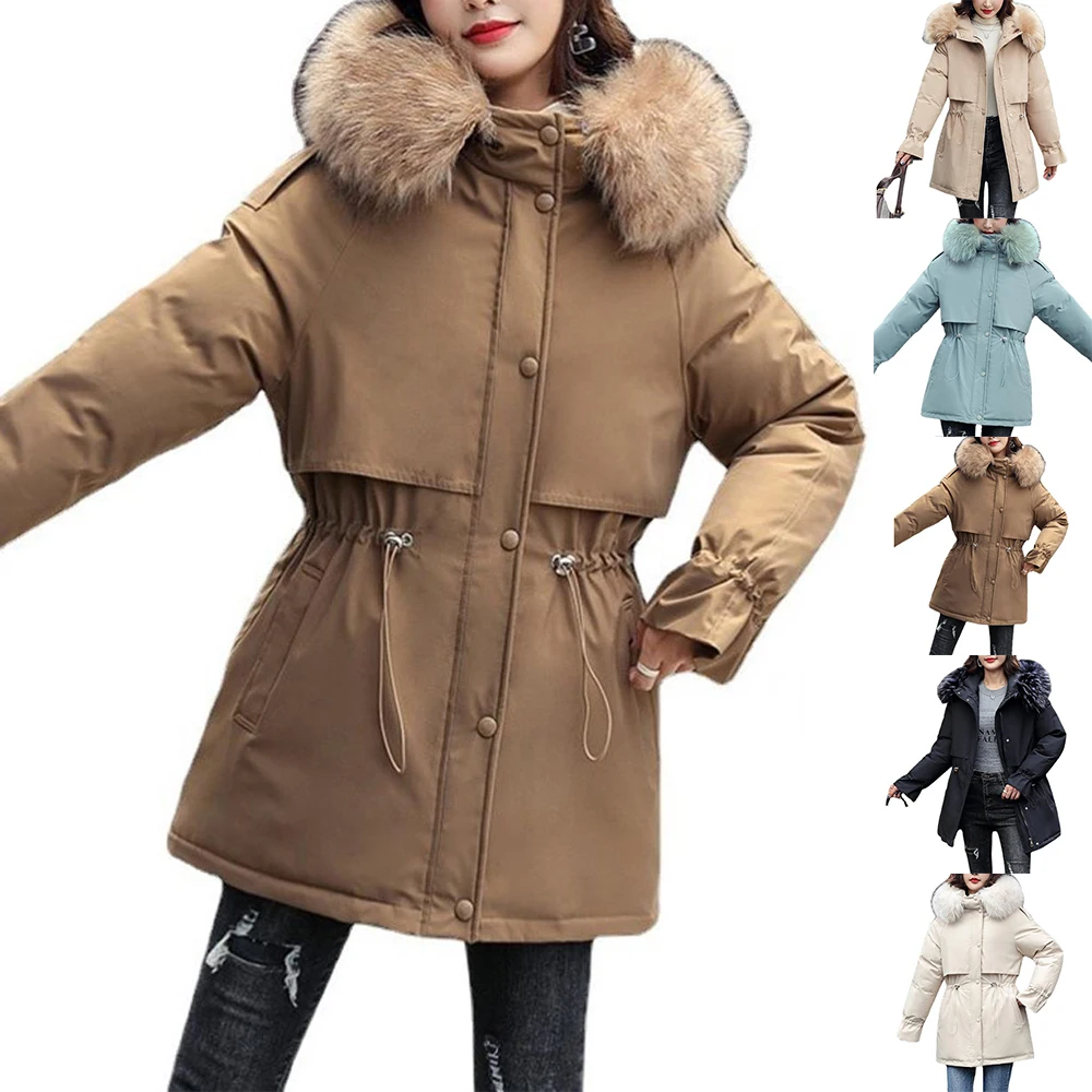 

Women Waist Waist Was Thinner Mid-Length Cotton Jacket Women Winter Warm Jacket