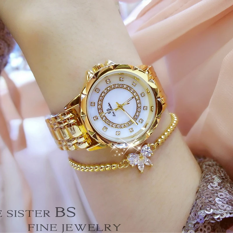 

Diamond Women Luxury Brand Watch 2021 Rhinestone Elegant Ladies Watches Gold Wrist Watches For Women relogio feminino 2020