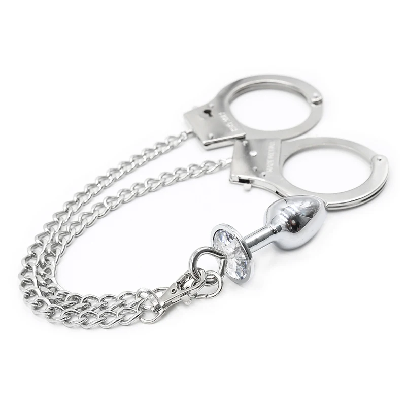 Анальные шарики из нержавеющей стали Анальная пробка наручники комплект БДСМ