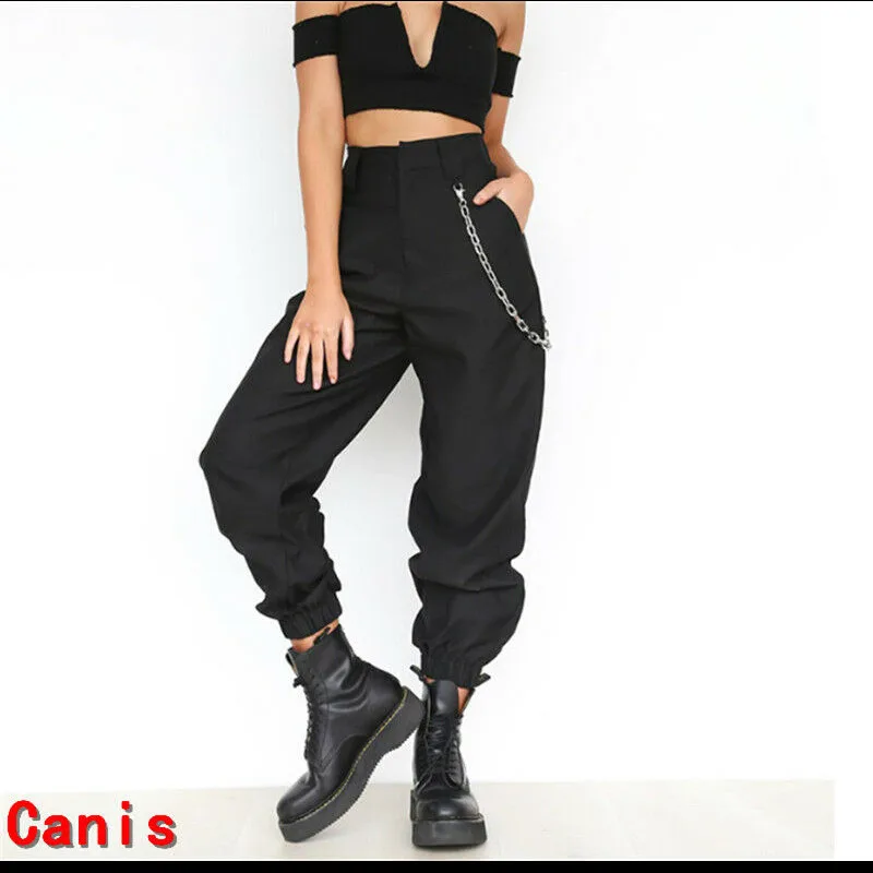 Женские брюки шаровары с высокой талией цепочкой|Брюки| |