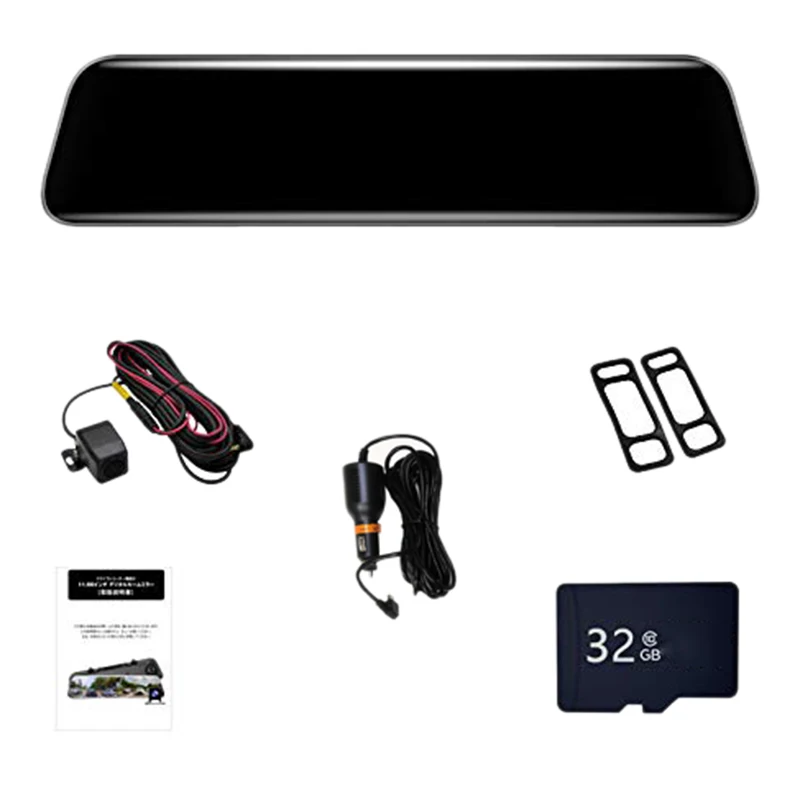Ips 12 дюймов видеорегистратор зеркало заднего вида Dashcam с FHD 2K + 1080P двойной объектив