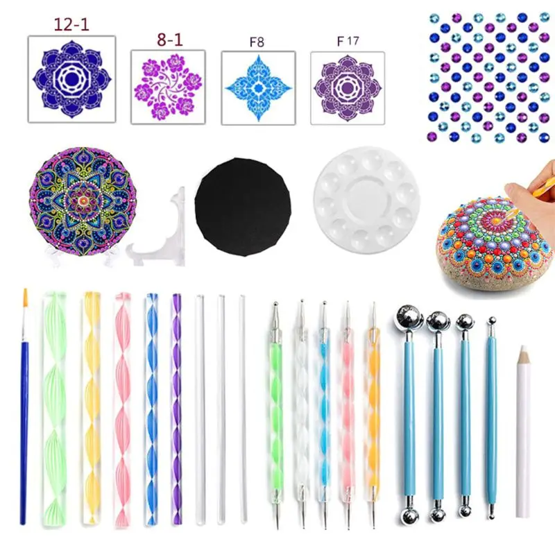 

27pcs/set Mandala Dotting Handwork Tools for Painting Rock Stone with Stencils