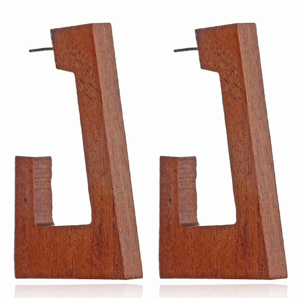 Серьги Подвески ручной работы из натурального дерева креативный Винтаж для