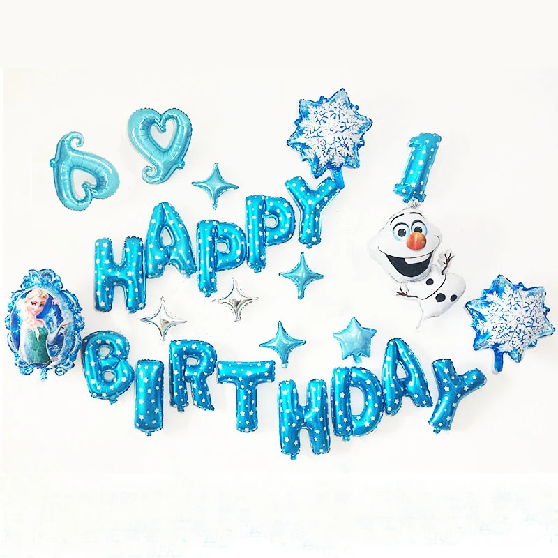 

Aisha Blue Girls Children Party Balloons La Banner Decorations Foil Stars Letters 1st birthday letter balloons gifts