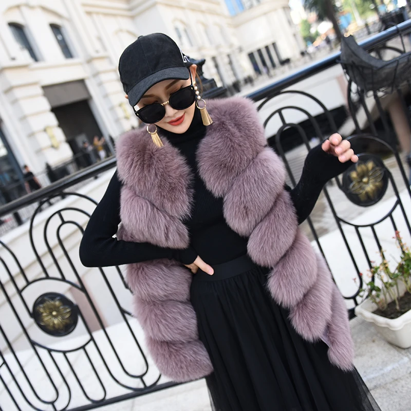 new real natural whole fur six-section fox vest ladies winter long warm fashion vest