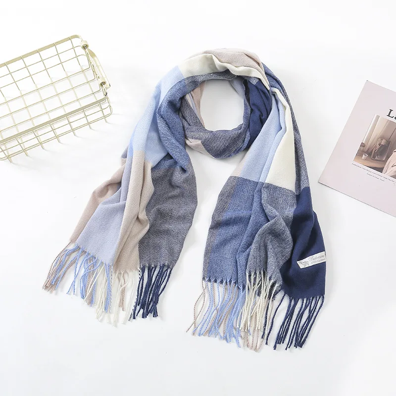

Scarf Women Winter 2021 Acrylic Material Check Pattern Autumn New Style Korean Gifts For Friends