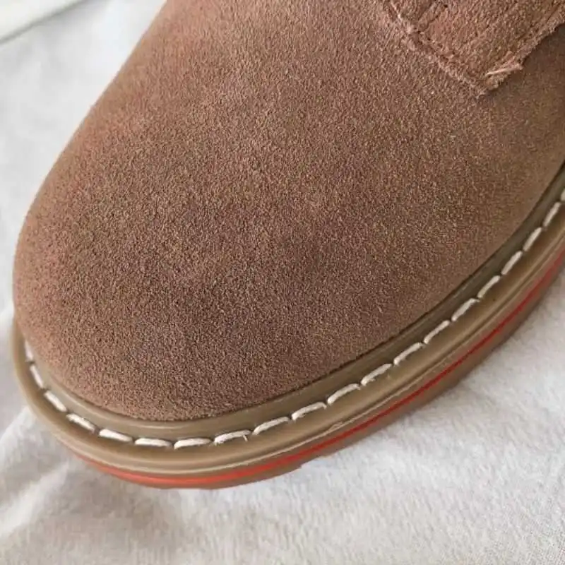 RIZABINA/женские ботильоны из натуральной кожи теплая обувь на плюшевом меху с