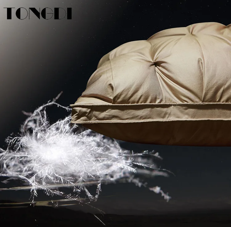 TONGDI Hotel Help Sleeping Large Goose-down Pillow Back Long Elastic Elegant Soft Backrest Luxury Decor For Home Bed Sofa Tatami | Дом и сад