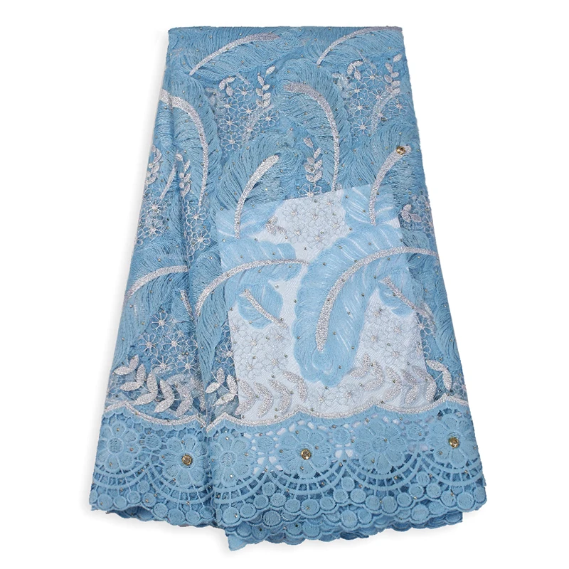 Bestway новейший Королевский синий африканский тюль кружевная ткань цветок лист