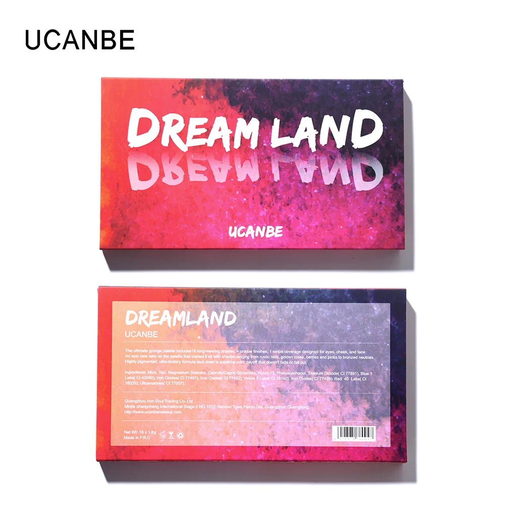 Палитра теней для век UCANBE Dreamland 18 цветов матовые тени пигмент телесного цвета