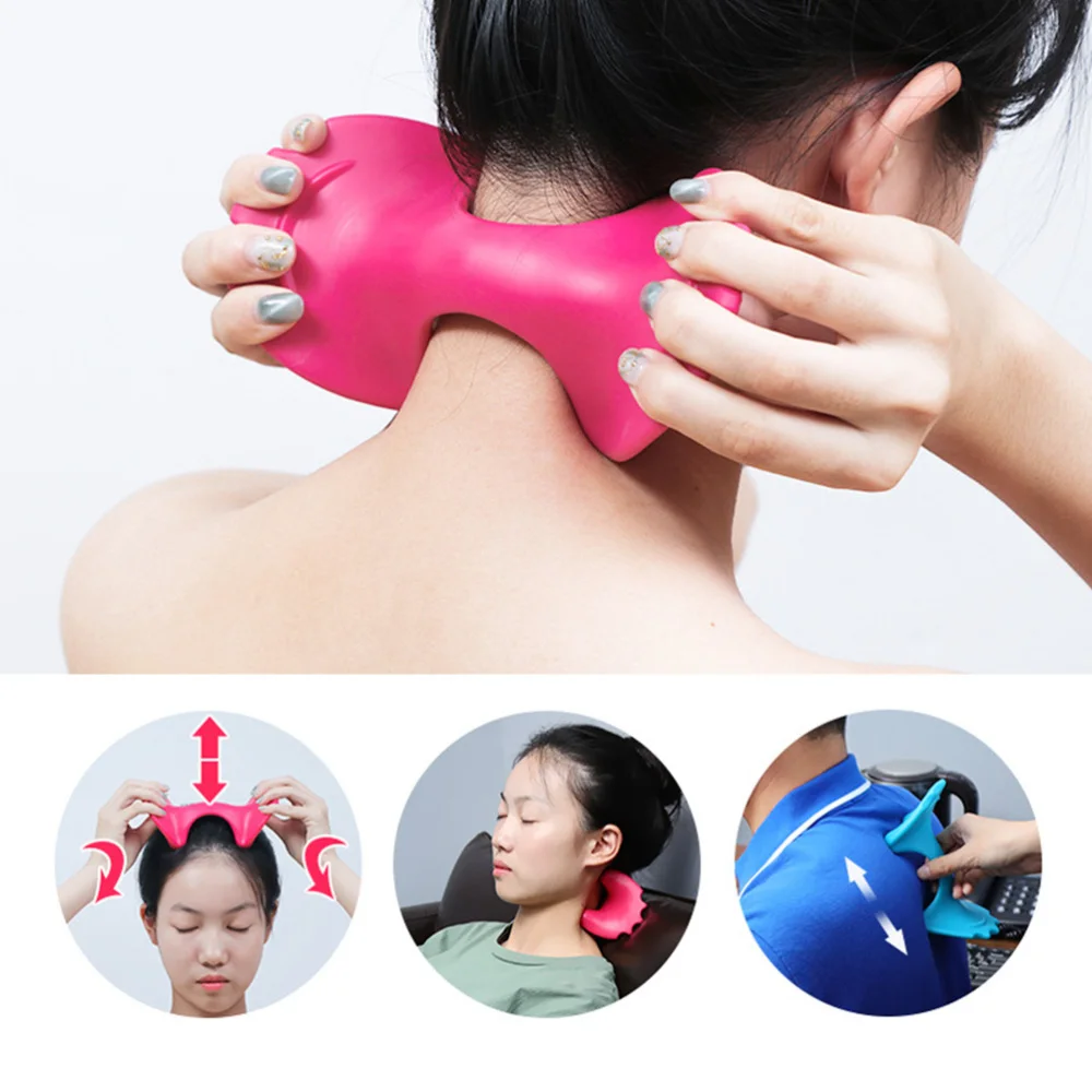 

Multi-functional Manual Cervical Tool Massager Neck Massager Health Care Relaxed Pain for Home (Rosy)