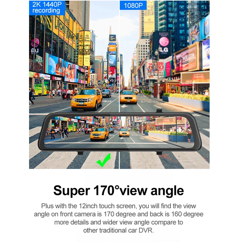 Видеорегистратор UNCOM Dash smart Автомобильная камера заднего вида с 12 дюймовым
