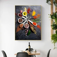 modern kitchen variety seasoning grains spices spoon art canvas print painting wall picture living room home decoration poster
