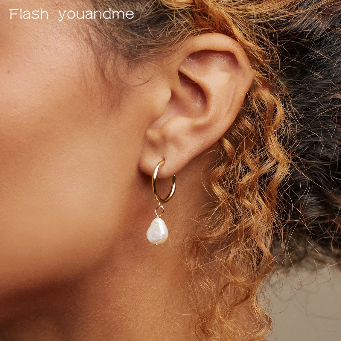

Flash youandme Natural Pearl Hoop Earrings Real 925 Sterling Silver Bohemia Style Bridesmaids Jewelry Earrings for Women