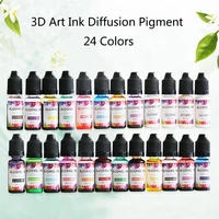 new 24 colors 10ml art ink alcohol resin pigment kit liquid resin colorant dye ink diffusion uv epoxy resin jewelry making