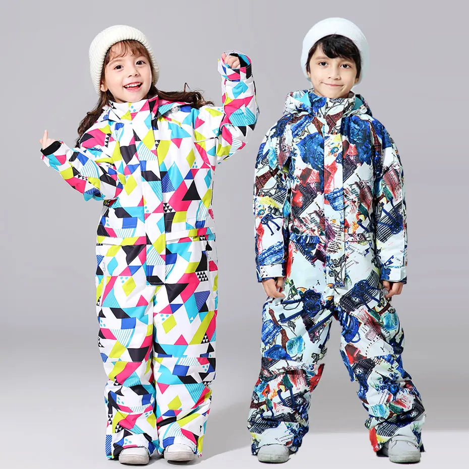 

Children's ski suit Coverall Snowboard jacket Winter Boys and Girls Ski Jackets+Pants Warm Waterproof Snow Jacket Snowwear