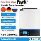 Инвертор PowMr MPPT на солнечной батарее, 5000 Вт, 80 А, 60 А