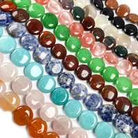 new 25pcs natural stone beads button shape beads simplicity and fashion for making diy jewelery necklace size 16x16x6mm