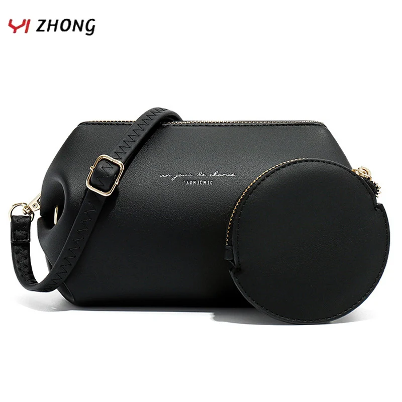 

YIZHONG Leather Cylindrical Shoulder Bag Fashionable Purses and Handbags Luxury Designer Brand Satchels Female Messenger Bag
