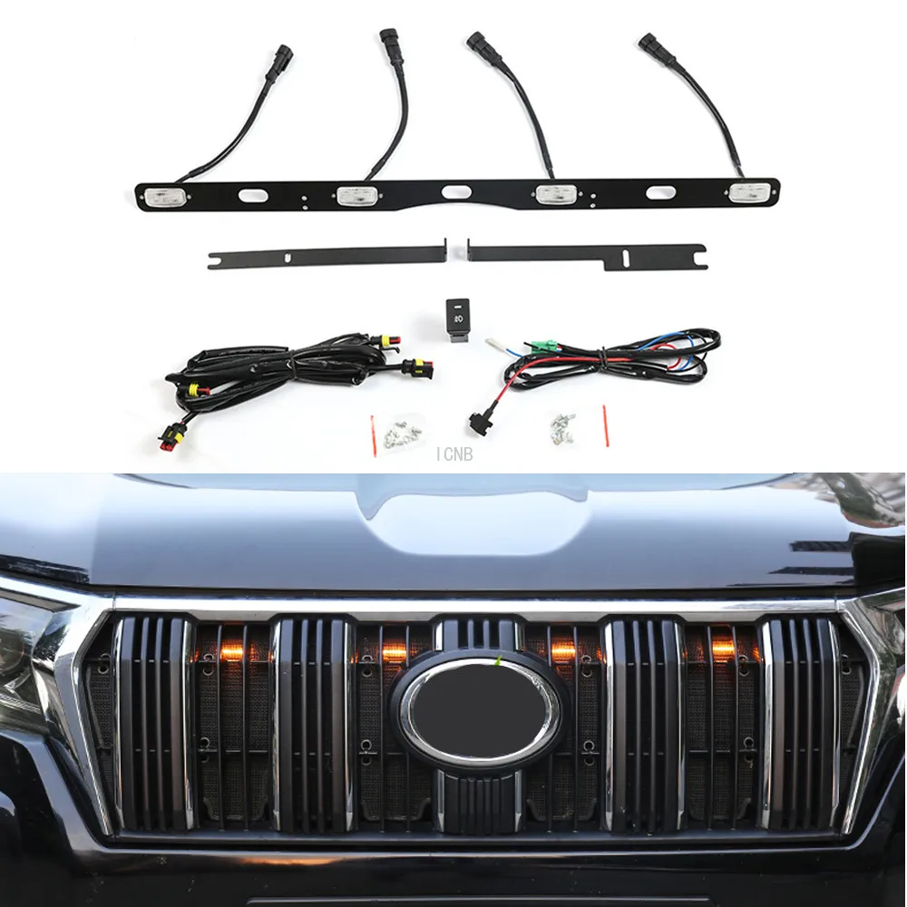 

Передняя решетка радиатора маленькая Желтая светильник КА для Toyota Land Cruiser Prado 150 J15 2018 2019 2020 аксессуары