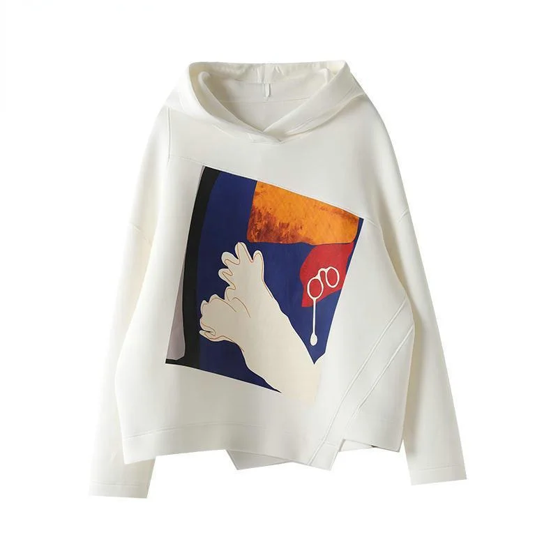 

Hooded Printed Casual Vests Women's 2021 Spring New Fashion Loose Lazy Temperament Coat Slim