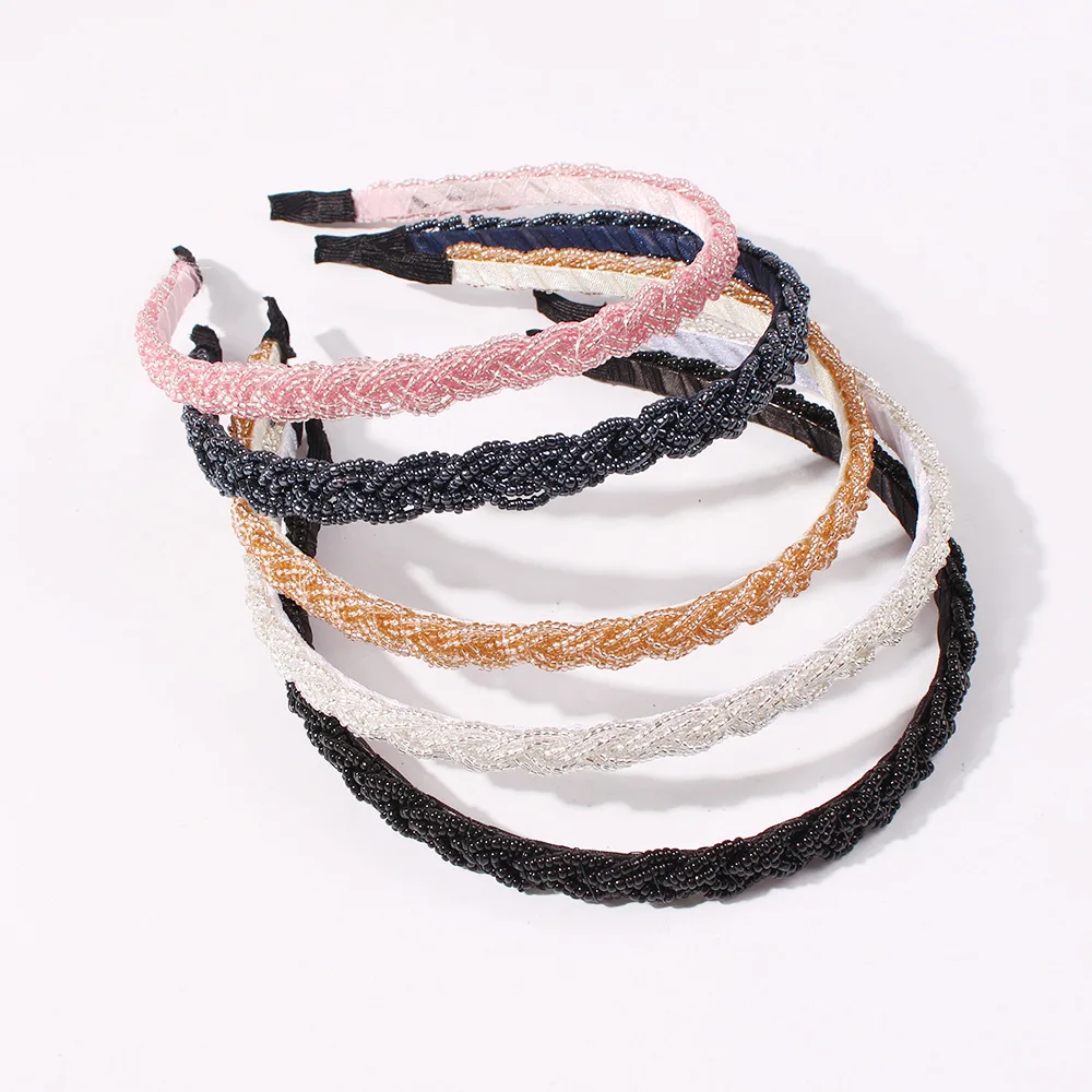 5pcs Braided Headbands Rhinestone Headband Women Beads Bezel Hair hoop Korea Hairband Girls Bride Wedding Accessories |