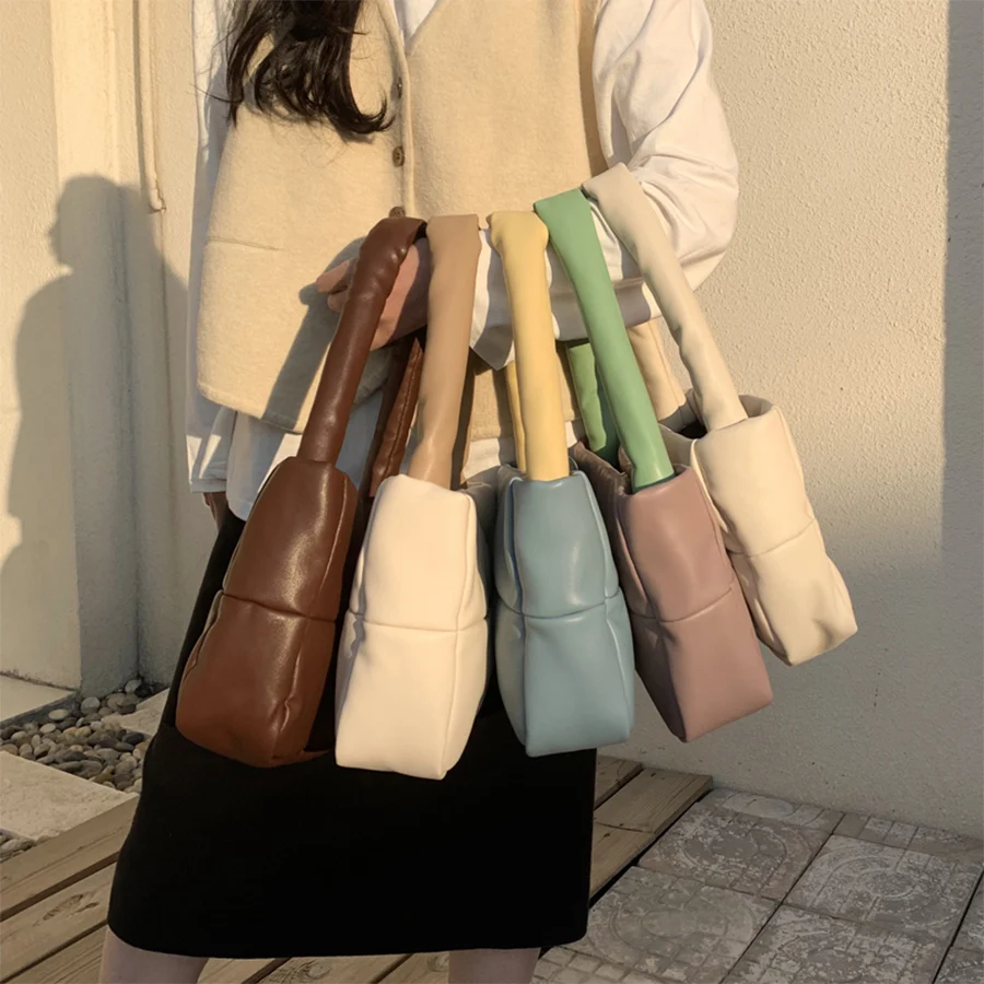 

Women's Bags for Woman Designer Armpit Brand Shoulder Underarm Totes Bag Small Down Handbags Soft Leather Cotton Clutch Purses