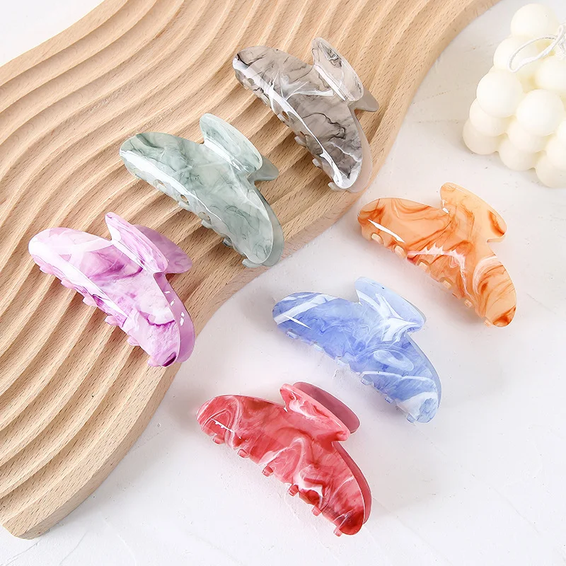 

Acrylic Large Size Hair Crab Claw Barrette Clips Ponytail Holder Clamps Women Girls Hairpins Make Up Take Bath Hair Accessories