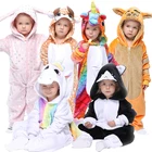 Детская зимняя Пижама-Кигуруми для мальчиков и девочек, пижама в виде кролика панда, единорог