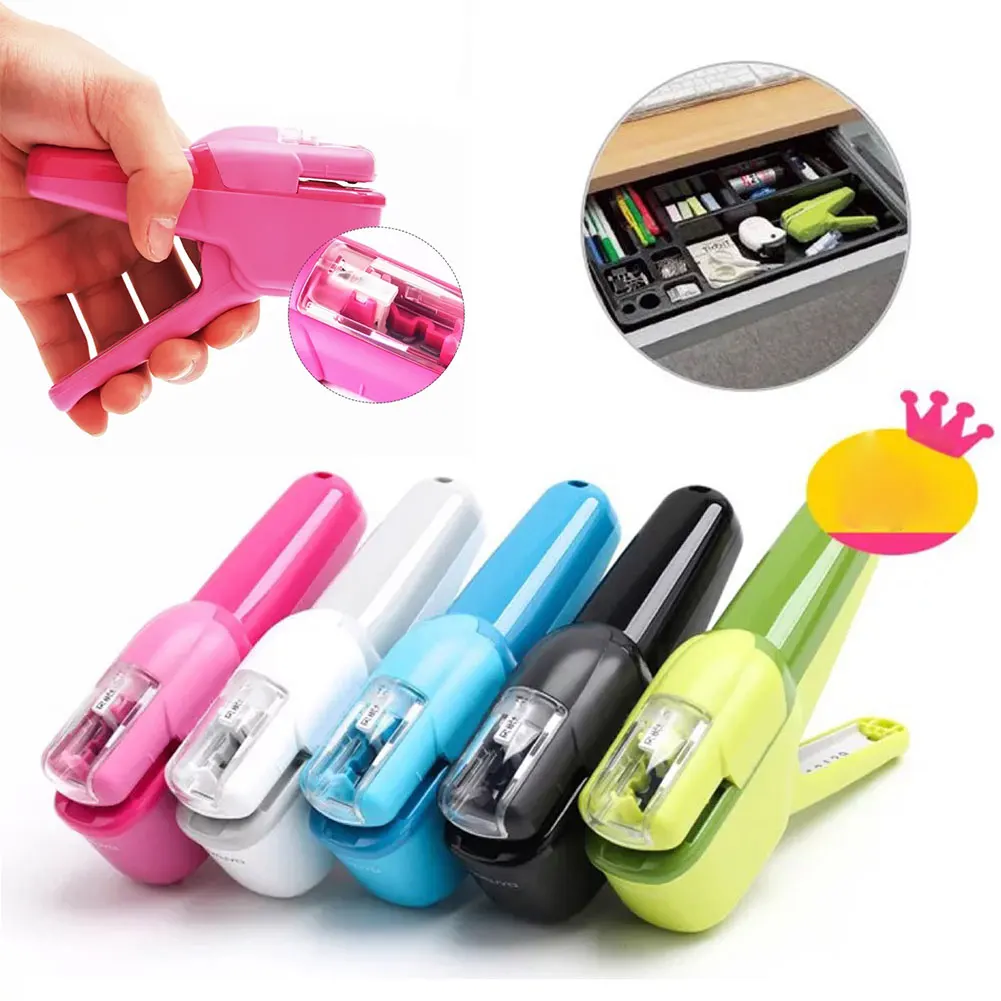 Creative Hot Mini Stapler Safe Staple Free Stapler Office Paper binding Stapleless Stapler Without Staple Office Student